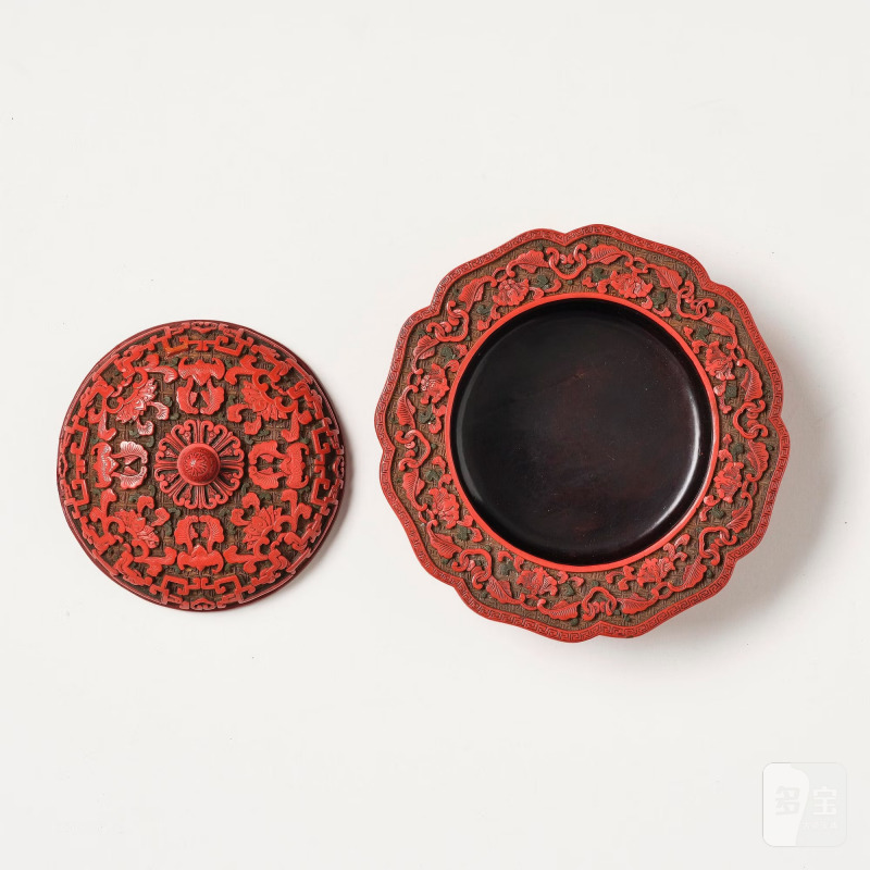 A Chinese three-colour lacquer box and cover, - 图7